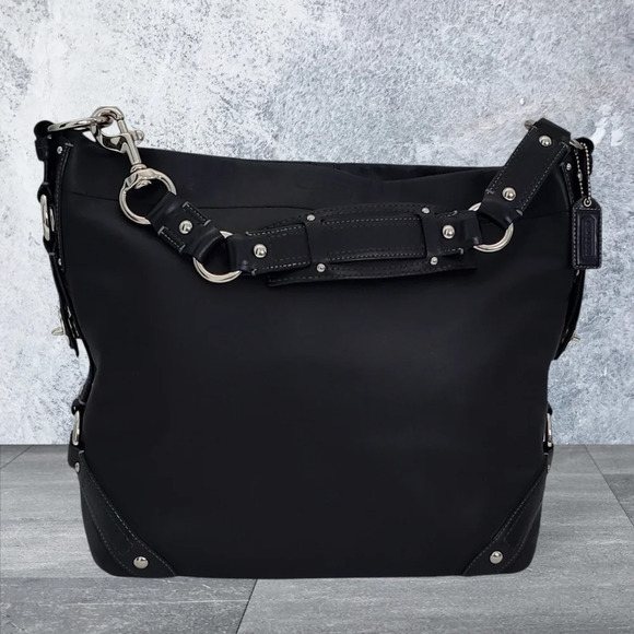 Coach Large Black Leather Carly Shoulder/Hobo Bag 10616 - Picture 8 of 13